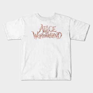 Sparkling rose gold Alice in Wonderland Kids T-Shirt